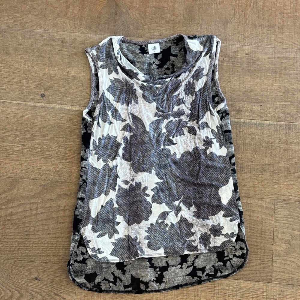 CAbi Monochrome Floral Tank Top
